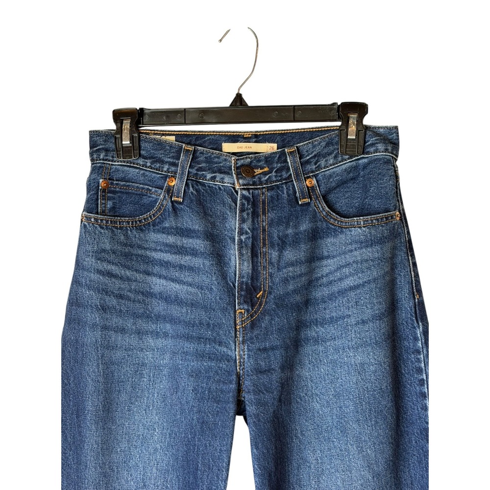 Levi's Dad Jeans Women 26 Blue Premium High Rise Straight Leg Denim Y2K Relaxed - Picture 4 of 12